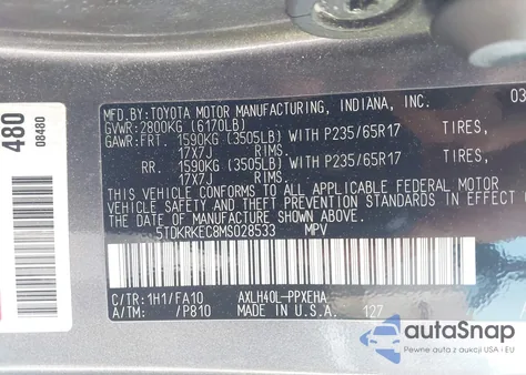 2021 Toyota Sienna Le from USA, damaged, VIN 5TDKRKEC8MS028533